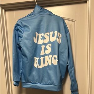 Blue 'Jesus Is King' Jacket